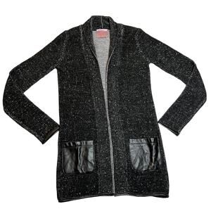 Romeo & Juliet Couture Open Front Long Line Knit Cardigan Size XS Academia Cozy